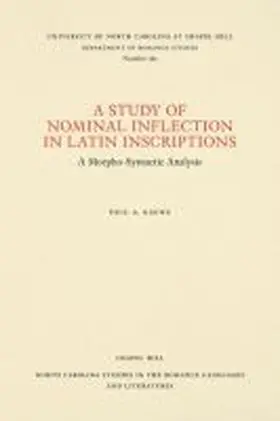 Gaeng |  A Study of Nominal Inflection in Latin Inscriptions | Buch |  Sack Fachmedien