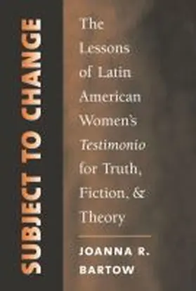Bartow |  Subject to Change | Buch |  Sack Fachmedien