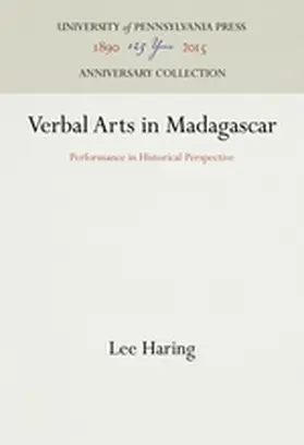Haring |  Verbal Arts in Madagascar | Buch |  Sack Fachmedien