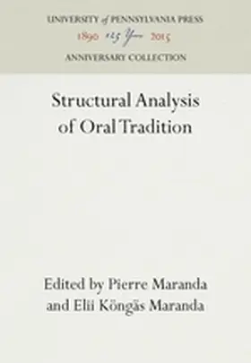 Maranda |  Structural Analysis of Oral Tradition | Buch |  Sack Fachmedien