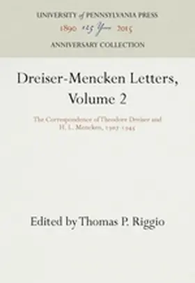 Dreiser / Riggio / Mencken |  Dreiser-Mencken Letters, Volume 2 | Buch |  Sack Fachmedien