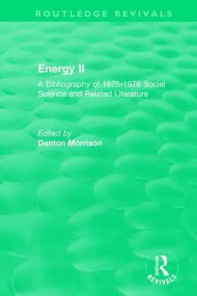 Morrison |  Routledge Revivals: Energy II (1977) | Buch |  Sack Fachmedien