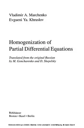 Marchenko / Khruslov | Homogenization of Partial Differential Equations | E-Book | sack.de