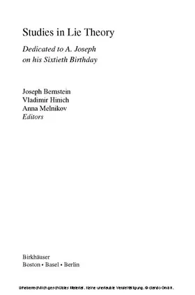 Bernstein / Hinich / Melnikov |  Studies in Lie Theory | eBook | Sack Fachmedien