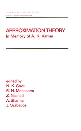 Govil / Mohapatra / Nashed |  Approximation Theory | Buch |  Sack Fachmedien