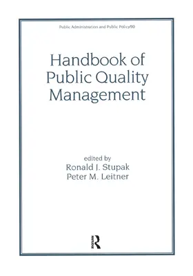 Stupak / Leitner |  Handbook of Public Quality Management | Buch |  Sack Fachmedien
