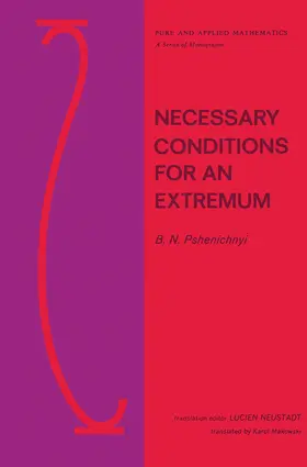 Pshenichnyi |  Necessary Conditions for an Extremum | Buch |  Sack Fachmedien