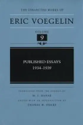 Voegelin / Heilke |  Published Essays, 1934-1939 | Buch |  Sack Fachmedien