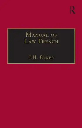 Baker |  Manual of Law French | Buch |  Sack Fachmedien