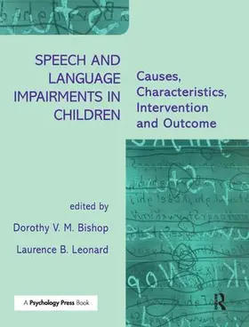 Bishop / Leonard | Speech and Language Impairments in Children | Buch | 978-0-86377-569-7 | sack.de