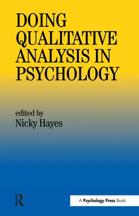 Hayes |  Doing Qualitative Analysis in Psychology | Buch |  Sack Fachmedien