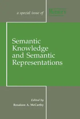 McCarthy |  Semantic Knowledge and Semantic Representations | Buch |  Sack Fachmedien