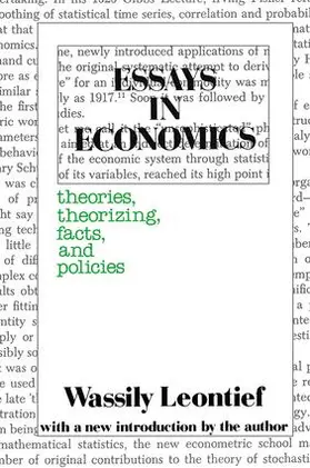 Leontief |  Essays in Economics | Buch |  Sack Fachmedien
