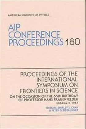 Chan / Debrunner |  Frontiers in Science... Dr. Hans Frauenfelder | Buch |  Sack Fachmedien