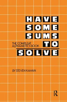 Kahan |  Have Some Sums to Solve | Buch |  Sack Fachmedien