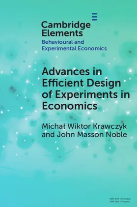 Krawczyk / Noble |  Advances in Efficient Design of Experiments in Economics | Buch |  Sack Fachmedien