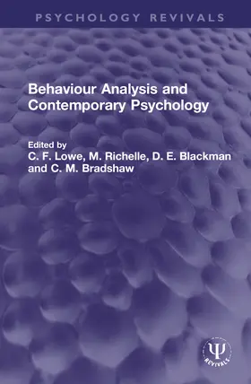 Lowe / Richelle / Blackman |  Behaviour Analysis and Contemporary Psychology | Buch |  Sack Fachmedien