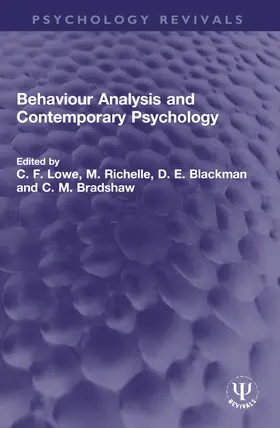 Lowe / Richelle / Blackman |  Behaviour Analysis and Contemporary Psychology | Buch |  Sack Fachmedien