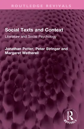 Potter / Wetherell / Stringer |  Social Texts and Context | Buch |  Sack Fachmedien