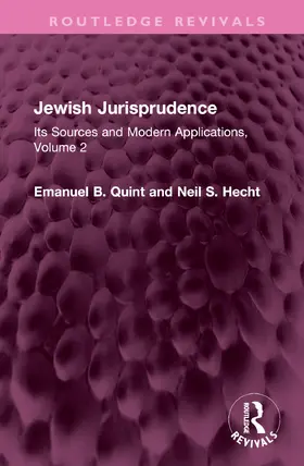 Quint / Hecht |  Jewish Jurisprudence | Buch |  Sack Fachmedien