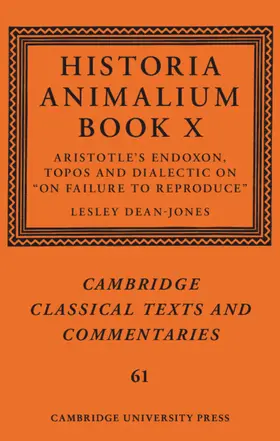 Dean-Jones |  Historia Animalium Book X | Buch |  Sack Fachmedien