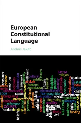 Jakab |  European Constitutional Language | Buch |  Sack Fachmedien