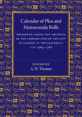 Thomas |  Calendar of Plea and Memoranda Rolls | Buch |  Sack Fachmedien
