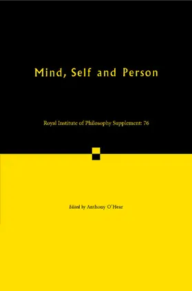 O'Hear |  Mind, Self and Person | Buch |  Sack Fachmedien
