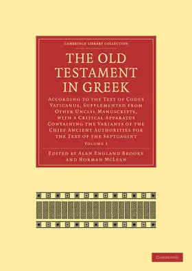 Brooke / Mclean |  The Old Testament in Greek | Buch |  Sack Fachmedien