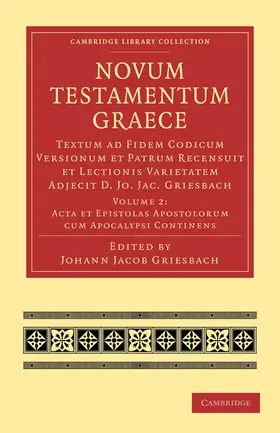 Griesbach |  Novum Testamentum Graece - Volume 2 | Buch |  Sack Fachmedien