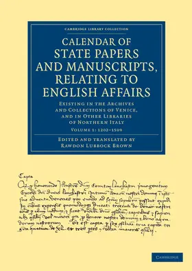 Brown |  Calendar of State Papers and Manuscripts, Relating to English Affairs | Buch |  Sack Fachmedien
