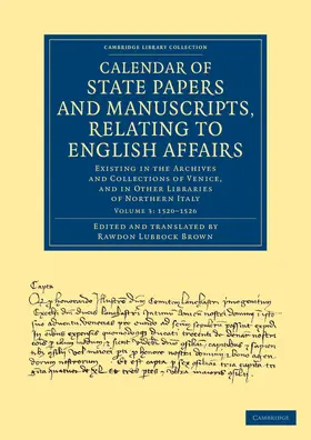 Brown |  Calendar of State Papers and Manuscripts, Relating to English Affairs | Buch |  Sack Fachmedien