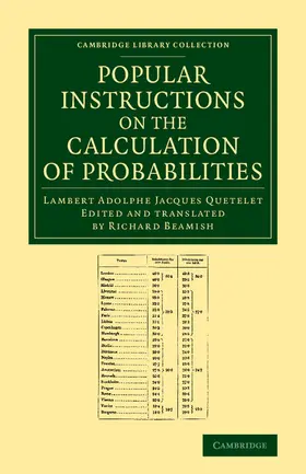 Quetelet / Beamish |  Popular Instructions on the Calculation of Probabilities | Buch |  Sack Fachmedien