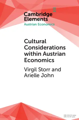 Storr / John |  Cultural Considerations within Austrian Economics | Buch |  Sack Fachmedien