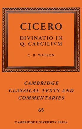 Watson |  Cicero: Divinatio in Q. Caecilium | Buch |  Sack Fachmedien