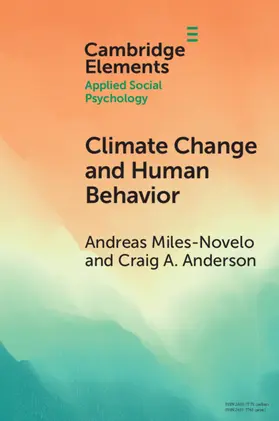 Miles-Novelo / Anderson |  Climate Change and Human Behavior | Buch |  Sack Fachmedien