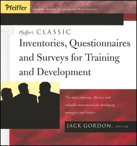 Gordon |  Pfeiffer's Classic Inventories, Questionnaires, and Surveys for Training and Development | Buch |  Sack Fachmedien