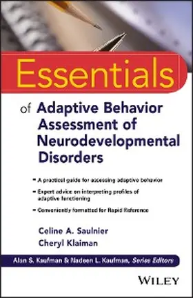 Saulnier / Klaiman |  Essentials of Adaptive Behavior Assessment of Neurodevelopmental Disorders | eBook | Sack Fachmedien
