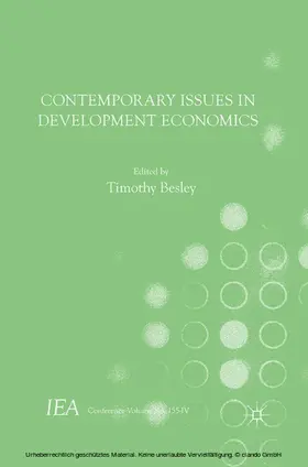 Besley |  Contemporary Issues in Development Economics | eBook | Sack Fachmedien