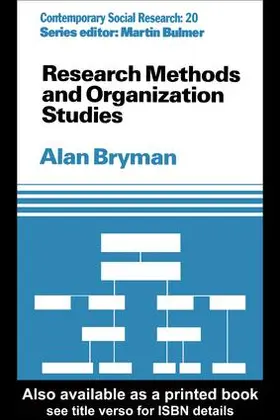 Bryman |  Research Methods and Organization Studies | Buch |  Sack Fachmedien