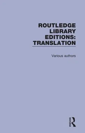 Routledge Library Editions: Translation | Buch | 978-1-138-36785-2 | www2.sack.de