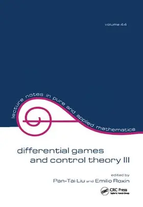 Liu |  Differential Games and Control Theory Iii | Buch |  Sack Fachmedien