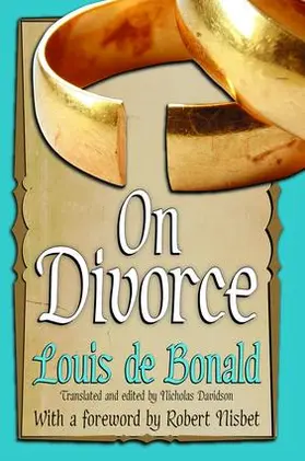 de Bonald |  On Divorce | Buch |  Sack Fachmedien