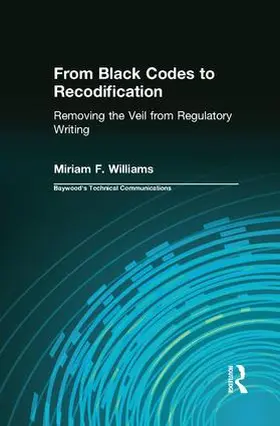 Williams |  From Black Codes to Recodification | Buch |  Sack Fachmedien