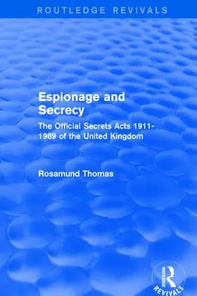 Thomas | Espionage and Secrecy | Buch | 978-1-138-68691-5 | sack.de