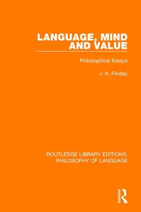 Findlay | Language, Mind and Value | Buch | 978-1-138-69099-8 | www2.sack.de