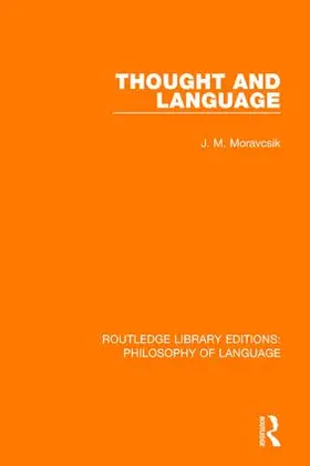 Moravcsik | Thought and Language | Buch | 978-1-138-69655-6 | sack.de
