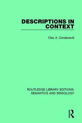 Condoravdi |  Descriptions in Context | Buch |  Sack Fachmedien