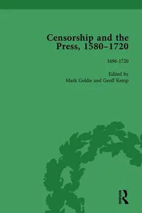 Kemp / McElligott / Susan |  Censorship and the Press, 1580-1720, Volume 4 | Buch |  Sack Fachmedien