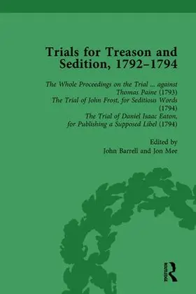 Barrell / Mee |  Trials for Treason and Sedition, 1792-1794, Part I Vol 1 | Buch |  Sack Fachmedien